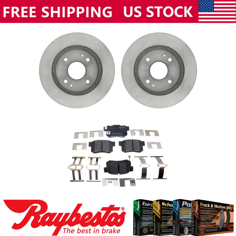 Kit de rotores de freno traseros + pastillas de cerámica y herrajes para Acura TL 1995-1998 Foto 1 de 4