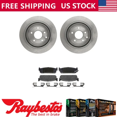 Rotores de freno traseros + pastillas de freno de cerámica y herrajes para 1993-1997 J30 - Raybestos Foto 1 de 4