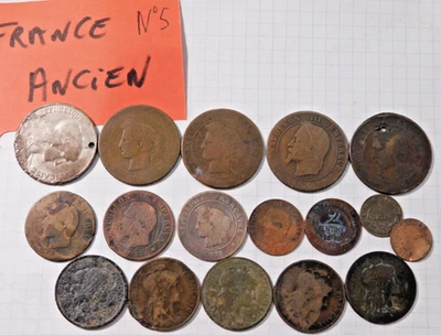 LOT PIECES monnaie ANCIEN FRANC napoleon EMPIRE FRANCAIS marianne DUPUIS centime - Photo 1/4