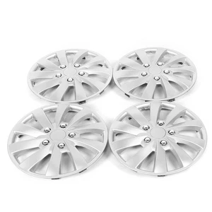 •A Type 4Pcs 15in Hub Cover Kit Wheel Skins Cover Silver Auto Modified Parts For - Picture 1 of 21
