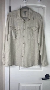 Patagonia Men Shirt M Hemp/Organic Cotton Button-Down Beige Outdoors Gorpcore - Picture 1 of 15