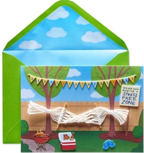 Slack Off Today - You Earned It! Papyrus 3D HM Hängematte VATERTAGSKARTE $8 RTL - Bild 1 von 2