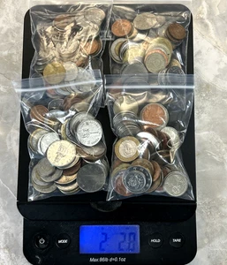 2.2+ Pounds Group of WORLD Coins Circulated Lot Mixed Countries Newer and Older - Picture 1 of 6