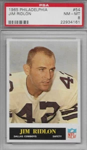 Philadelphia #54 Jim Ridlon 1965 ☆raro☆ Dallas Cowboys PSA 8 casi nuevo-como nuevo - Imagen 1 de 1