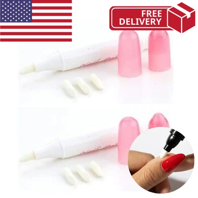 Pluma correctora de esmalte para arte en uñas rosa 2 piezas para mujeres removedor de errores limpiador polis Foto 1 de 4