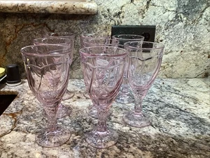 Noritake "Sweet Swirl Pink" 7 3/8" Iced Tea Goblets  8 For One Price! - Picture 1 of 5