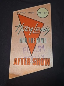Huey Lewis And The News Backstage Pass World Tour 86,87 Unstuck After Show - Picture 1 of 2