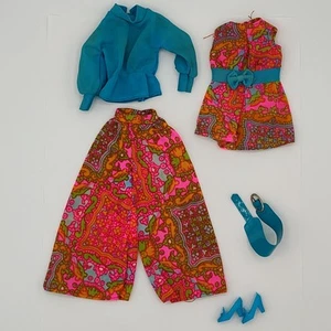 Vintage 1970 Barbie Mood Matchers #1792 Outfit Set KOMPLETT Palazzo Hose Gürtel Schuhe - Bild 1 von 12