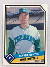 1989 Denver Zephyrs-TCMA Minor League Baseball Card-Mike Costello