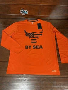 Camisa Under Armor Project Rock Freedom Manga Larga Naranja Para Hombre XL Nueva 'Por Mar' - Imagen 1 de 11