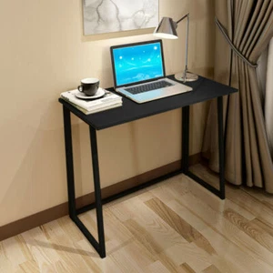 Foldable 31.5in Computer Desk Home Office Desk Bedroom Writing Study Table Black - Picture 1 of 8