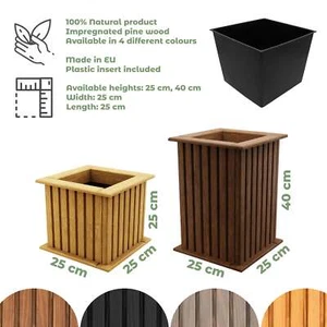 Blumenkasten aus Holz | Pflanzkasten | Blumentopf Kräutertopf für zu Hause - Bild 1 von 33