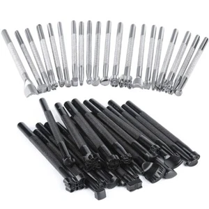 6/20 pcs Leather Carving Stamping Tools Kit Metal Leather Saddle Stamping Set - Picture 1 of 17