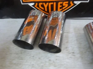 Vintage Harley Davidson FL OTHER'S USED Pair OEM UPPER Fork SLIDER COVERS - Foto 1 di 10