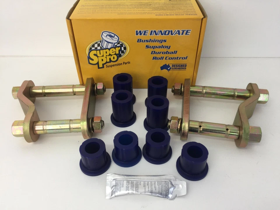 SUPER PRO Rear Greasable Shackle & Bush Kit to suit Nissan Navara D40 SUPERPRO - image 1 of 1