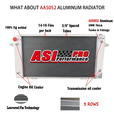 Radiador de aluminio de 3 filas apto para Land Rover Range Rover Discovery 1987-1998 3,9 L AT Foto 1 de 4