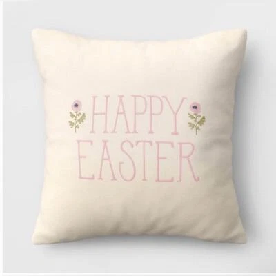 "Almohada Umbral Natural Feliz Pascua 18""x18""" Foto 1 de 2