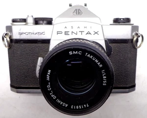 Pentax SP Spotmatic 35mm Film SLR Camera w/ SMC Takumar 55mm 1:1.8 Standard Lens - Picture 1 of 10