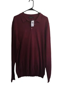 Paul Fredrick Light Sweater Size XLT Tall Mens Burgundy Silk Cotton Cashmere NEW - Picture 1 of 6