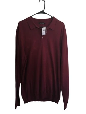 Paul Fredrick Light Sweater Size XLT Tall Mens Burgundy Silk Cotton Cashmere NEW - Image 1 of 4