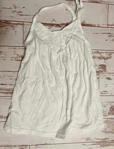 Camiseta sin mangas bordada GAP niños niñas S 6 7, blanca - Imagen 1 de 3