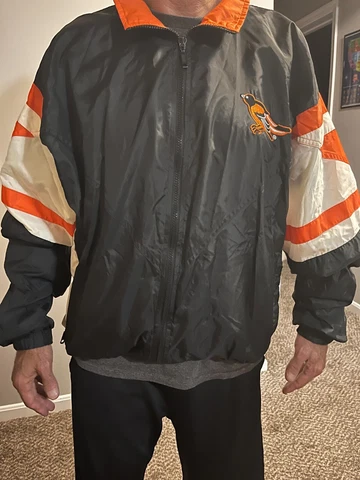 BALTIMORE ORIOLES XL "STARTER" WIND/RAIN JACKET W/ HOODIE Cover
