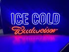 🔥 New Budweiser Ice Cold LED Beer Bar Sign Light Opti Neon Bud For You Beercave