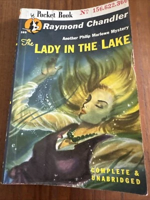 Raymond Chandler THE LADY IN THE LAKE Pocket Book pb 389 First printing! - Image 1 of 4