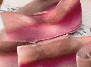 velvet hand dyed 1.5" rayon on bias trim ribbon made USA 38"pc lingerie - Picture 1 of 5