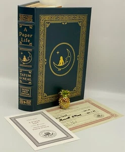 🖊SIGNED 1ST EDITION Easton Press TATUM ONEAL Memoirs A PAPER LIFE Autobiography - Picture 1 of 12