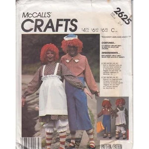 Costume McCall's 2625 modello da cucire bambino Raggedy Ann & Andy Sx 2-4 gemelli - Foto 1 di 6