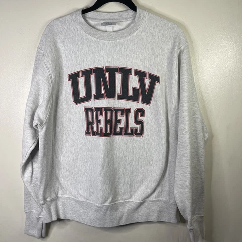 VTG Champion UNLV Rebels Reverse Weave Gray Crewneck Sweatshirt Men's Medium Cover