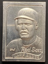 1989 Topps Gallery of Champions Wade Boggs Aluminum Metal Mini Card Red Sox HOF