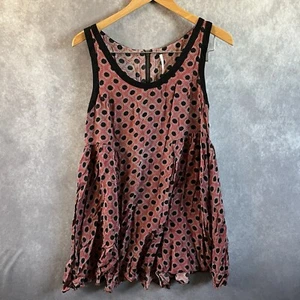 Free People Dress Women Sz S / P Sangria Molly Dot Babydoll Swing Cottage Goblin - Picture 1 of 5