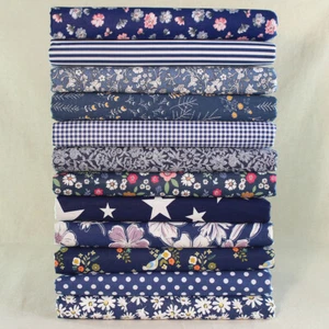 12 Navy Sewing Precut Charm 10" Square Patchwork Cotton Quilt Fabric Remnant DIY - Picture 1 of 8