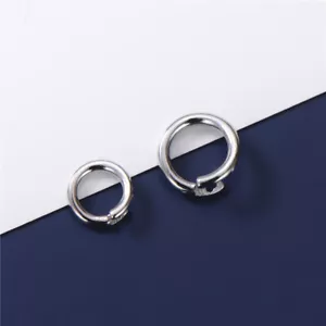 Open Jump Ring Clasp with pin / rivet - Connector- Solid 925 sterling silver - Picture 1 of 7