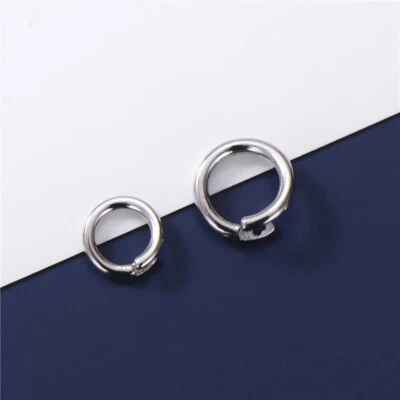 Open Jump Ring Clasp with pin / rivet - Connector- Solid 925 sterling silver - Image 1 of 4