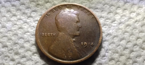1914 P Wheat Cent L On The Rim/ Lam Peel On Rev Error Cover