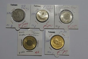 TAIWAN - 5 ALTE MÜNZEN MEIST HOCHWERTIG B49 #1752 - Bild 1 von 3