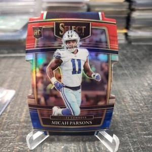 2021 Select Red And Blue Die Cut Prizm Micah Parsons Rc # 85