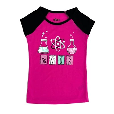 Top de pijama manga corta gráfico Science Genius rosa talla XS de Circo Little Girl’s Foto 1 de 4