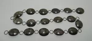 Vintage Navajo J Tulley Sterling Silver Oval Links Concho Belt - Picture 1 of 9