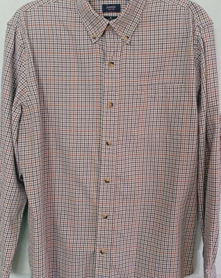 Men's Medium Dress Shirt Button Down Long Sleeve Arrow Warm Plaid Multicolor - Image 1 of 4
