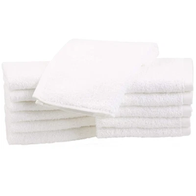 Set 12 pezzi  Asciugamani bagno bianco OSPITE 100% cotone 75x35 cm viso albergo - Immagine 1 di 4