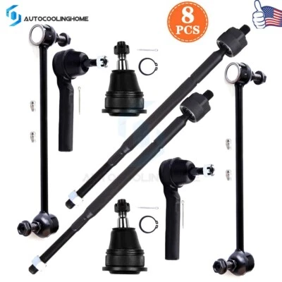 Extremos de barra de amarre delanteros de 8 piezas para Chrysler Town & Country Dodge Grand Caravan 2008-2017 Foto 1 de 4