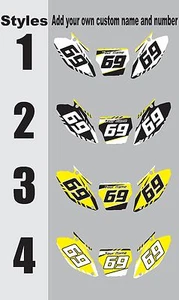 Graphics for 2003-2008 Suzuki RM125 250 RM 125 250 Number Plates Side PanelDecal - Foto 1 di 1