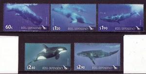 NUEVA ZELAND 2010 ROSS DEPENDANCY JUEGO DE 5 BALLENAS SIN MONTAR COMO NUEVO - Imagen 1 de 1