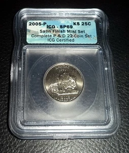 2005-P Satin Finish Kansas Quarter ICG SP-69 - Picture 1 of 2