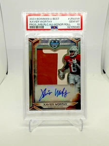 2023 Bowman Best University #JRA-XW Xavier Worthy Rookie Patch Auto #/49 - Picture 1 of 2