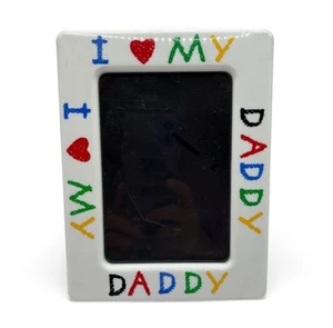 Vintage I Love My Daddy Keramik Buntstift Stil Rahmen, Foto 3,5”x5” Rahmen 5,5”x7” - Bild 1 von 3